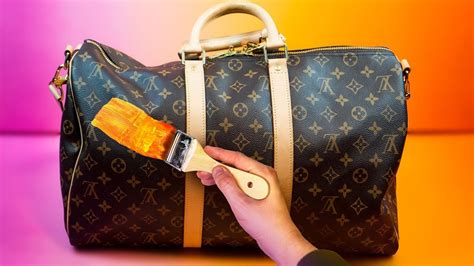 When this leather is stretched or pulled, the color migrates and becomes lighter in the pulled areas. . Angelus paint colors for louis vuitton